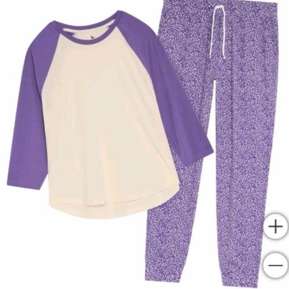 Eddie Bauer Purple Soft Pajama 2-Piece Set Size Medium
